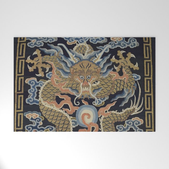 Antique 18th Century Chinese Dragon Welcome Mat Gallery Image 1