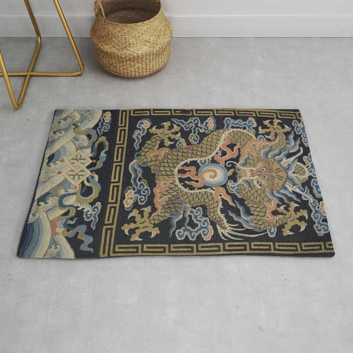 Antique 18th Century Chinese Dragon Rug Gallery Image 1