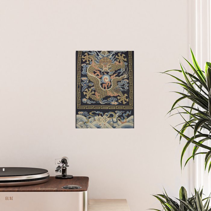 Antique 18th Century Chinese Dragon Poster Gallery Image 2