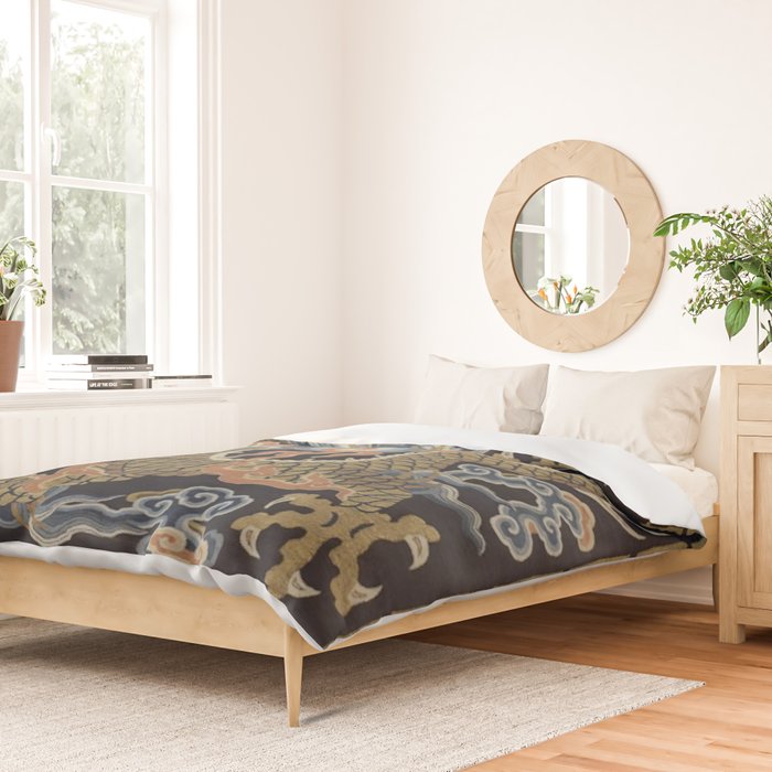 Antique 18th Century Chinese Dragon Duvet Cover Gallery Image 2