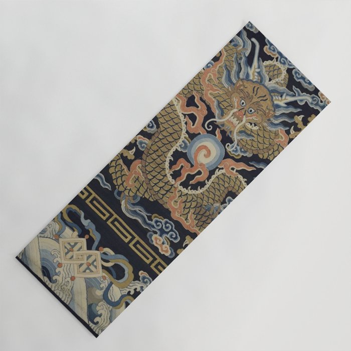 Antique 18th Century Chinese Dragon Yoga Mat Gallery Image 1