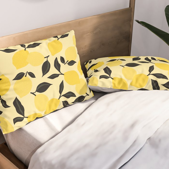 Seamless Citrus Pattern / Lemons Pillow Sham Gallery Image 2