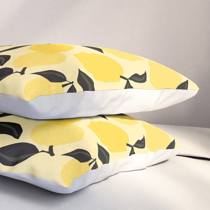 Seamless Citrus Pattern / Lemons Pillow Sham Gallery Image 3