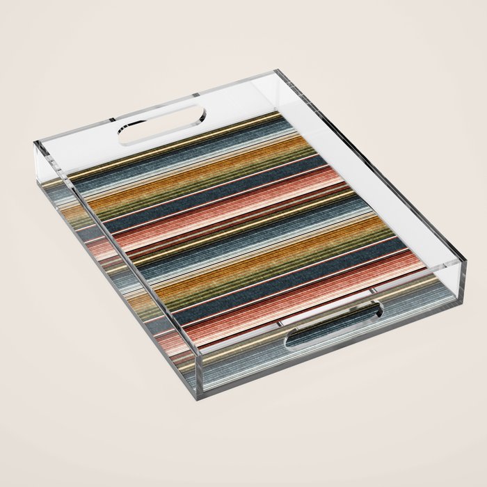 serape southwest stripe - earth tones Acrylic Tray Gallery Image 1