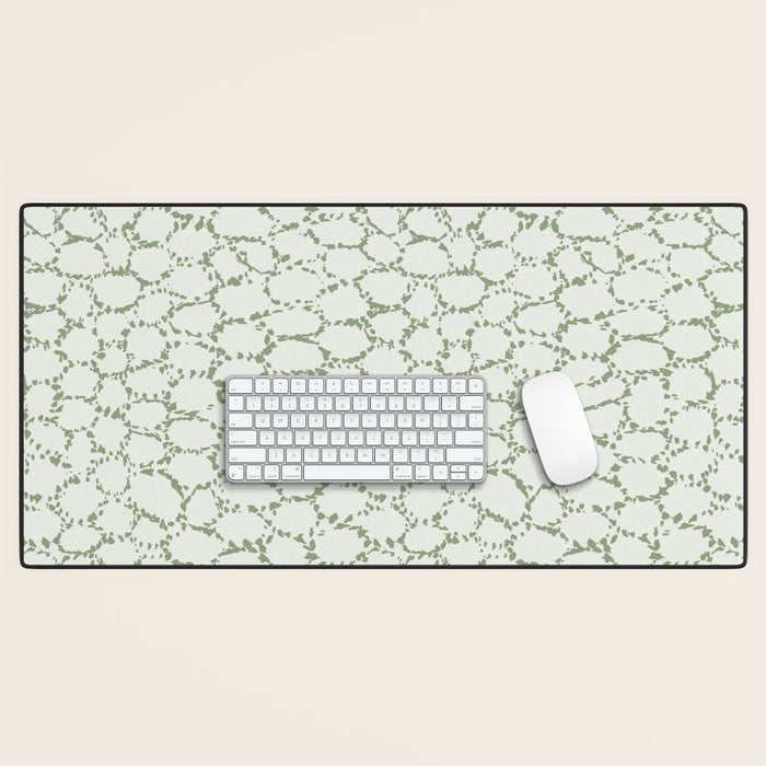 Abstract organic dots - pastel sage green pattern Desk Mat Gallery Image 1