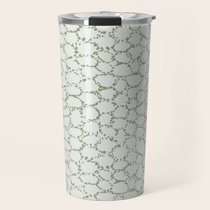 Abstract organic dots - pastel sage green pattern Travel Mug Gallery Image 1