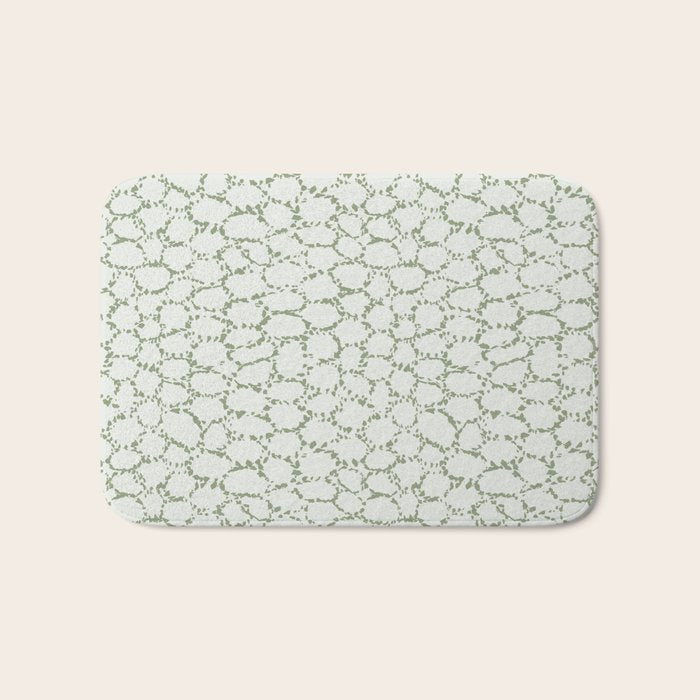 Abstract organic dots - pastel sage green pattern Bath Mat Gallery Image 1