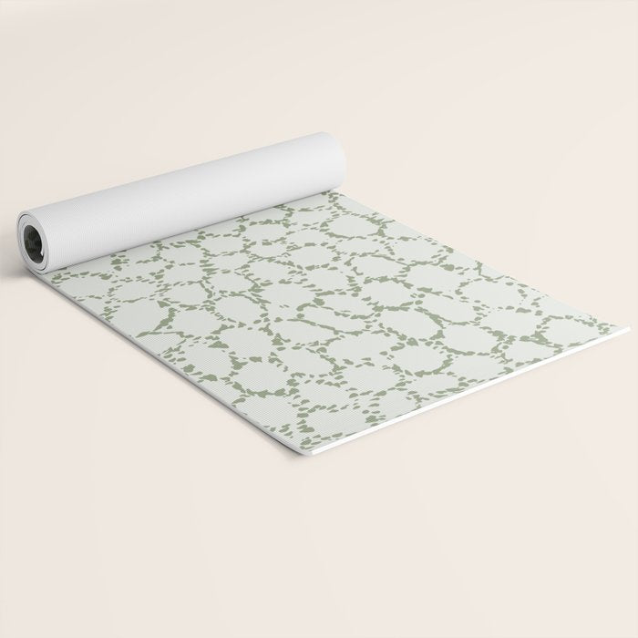 Abstract organic dots - pastel sage green pattern Yoga Mat Gallery Image 2