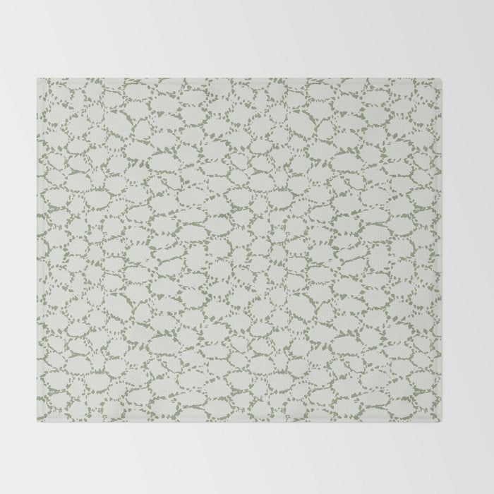 Abstract organic dots - pastel sage green pattern Throw Blanket Gallery Image 2