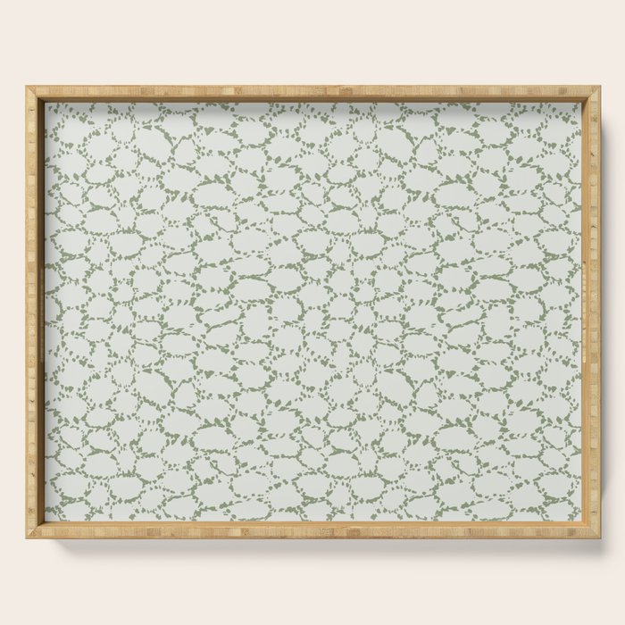 Abstract organic dots - pastel sage green pattern Serving Tray Gallery Image 1