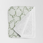Abstract organic dots - pastel sage green pattern Throw Blanket Gallery Image 3