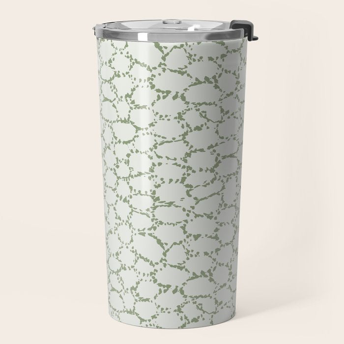 Abstract organic dots - pastel sage green pattern Travel Mug Gallery Image 2