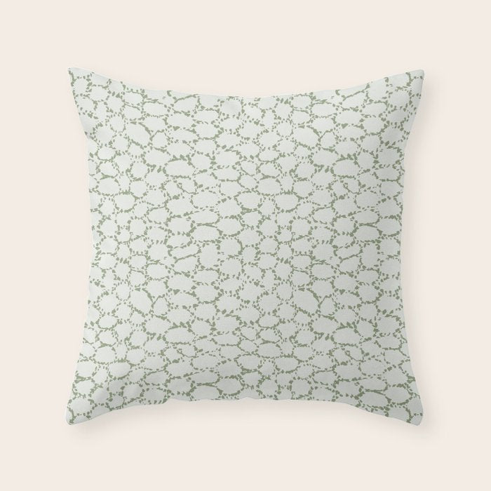 Abstract organic dots - pastel sage green pattern Throw Pillow Gallery Image 1
