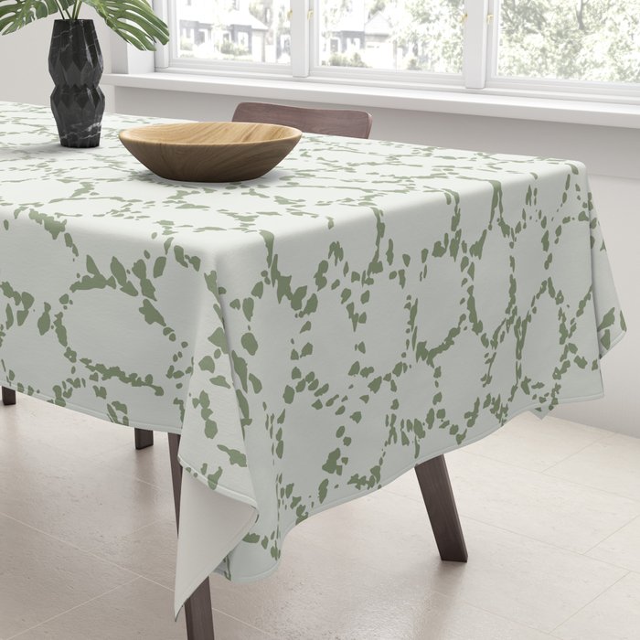 Abstract organic dots - pastel sage green pattern Tablecloth Gallery Image 3