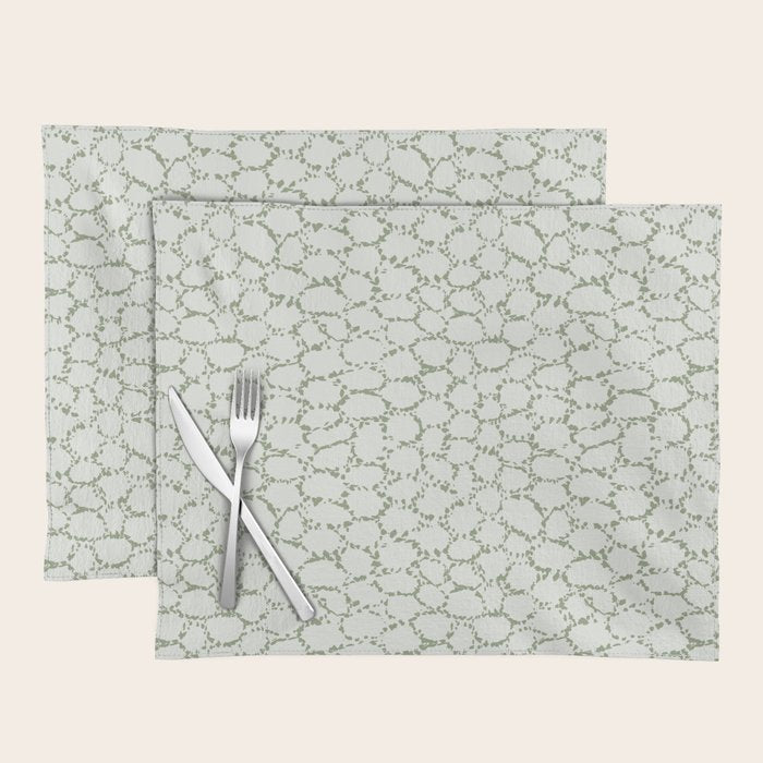 Abstract organic dots - pastel sage green pattern Placemat Gallery Image 1