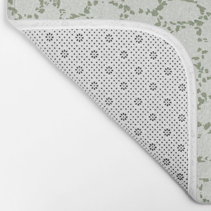 Abstract organic dots - pastel sage green pattern Bath Mat Gallery Image 2