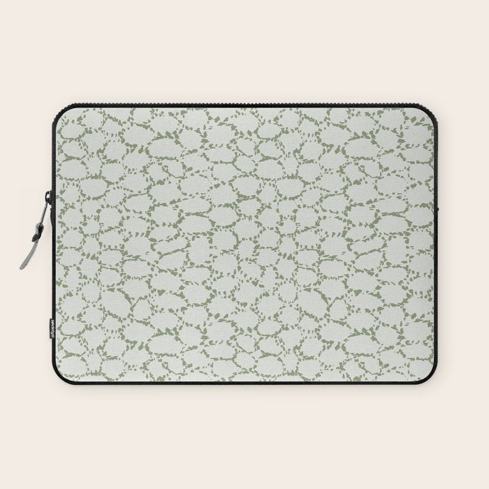 Abstract organic dots - pastel sage green pattern Laptop Sleeve Gallery Image 1
