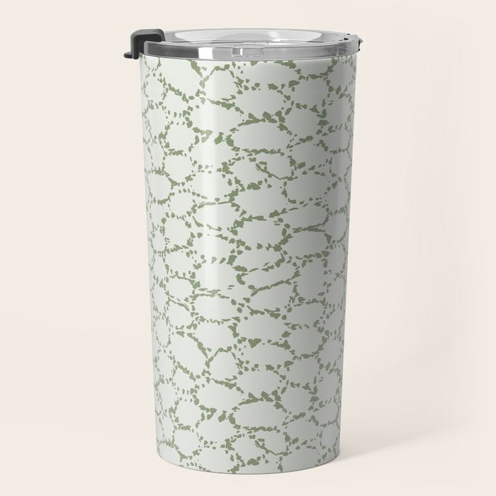 Abstract organic dots - pastel sage green pattern Travel Mug Gallery Image 3