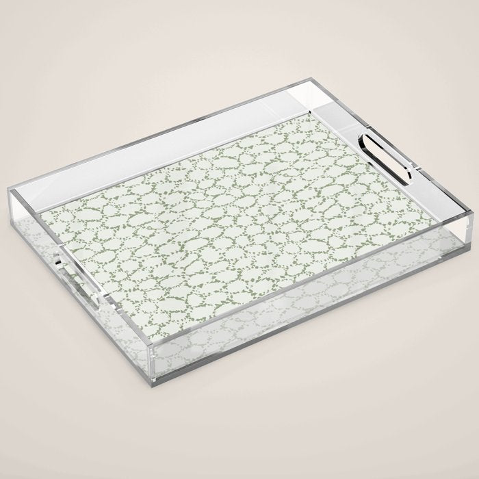 Abstract organic dots - pastel sage green pattern Acrylic Tray Gallery Image 1