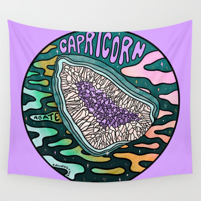 Capricorn Crystal Wall Tapestry Gallery Image 1