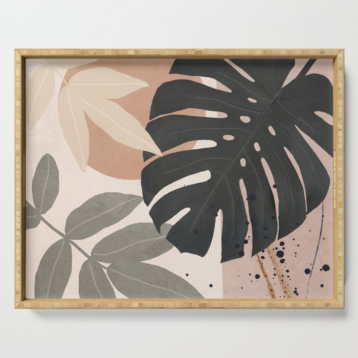 Abstract Tropical Art X Serving Tray Gallery Image 1