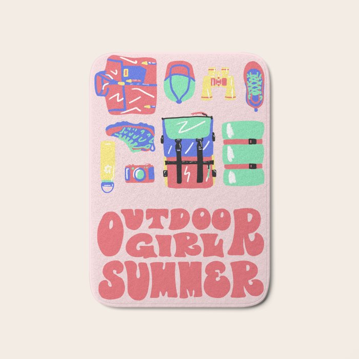 Outdoor Girl Summer Bath Mat Gallery Image 1