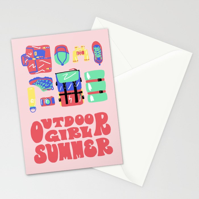 Outdoor Girl Summer Stationery Card Gallery Image 2