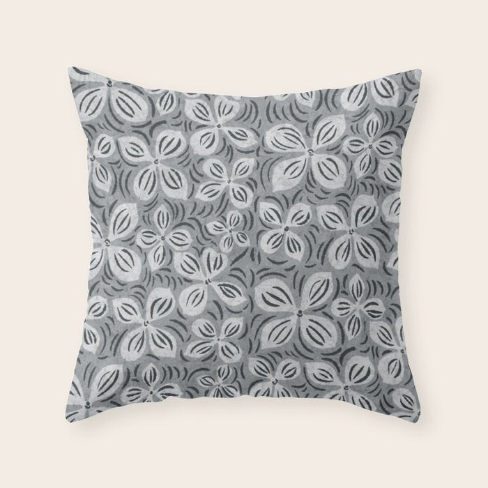 Dogwood Gray Throw Pillow Gallery Image 1