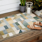 Geometric Abstract Unique Original Artwork Outdoor Rug Gallery Image 2