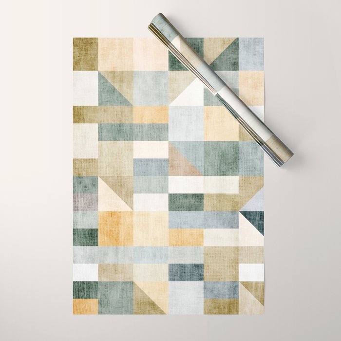 Geometric Abstract Unique Original Artwork Wrapping Paper Gallery Image 1