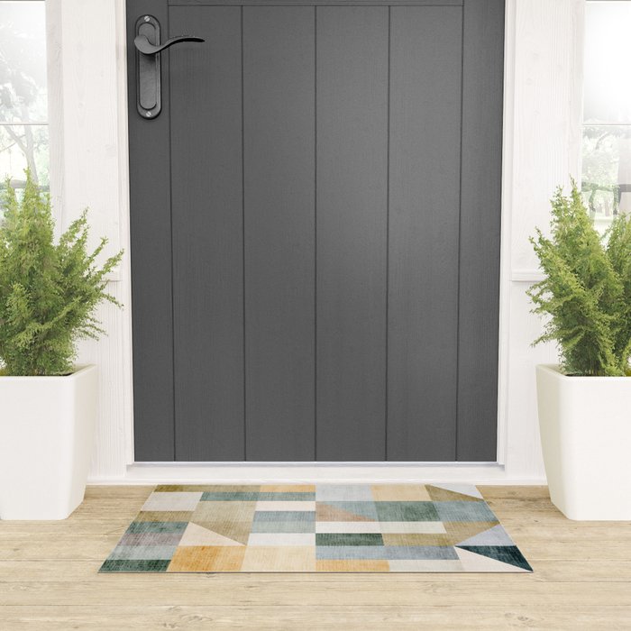 Geometric Abstract Unique Original Artwork Welcome Mat Gallery Image 3