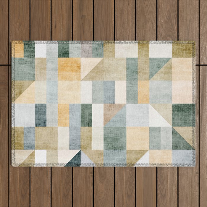 Geometric Abstract Unique Original Artwork Outdoor Rug Gallery Image 1