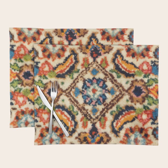 Birjand Vintage Persian Rug Print Placemat Gallery Image 1