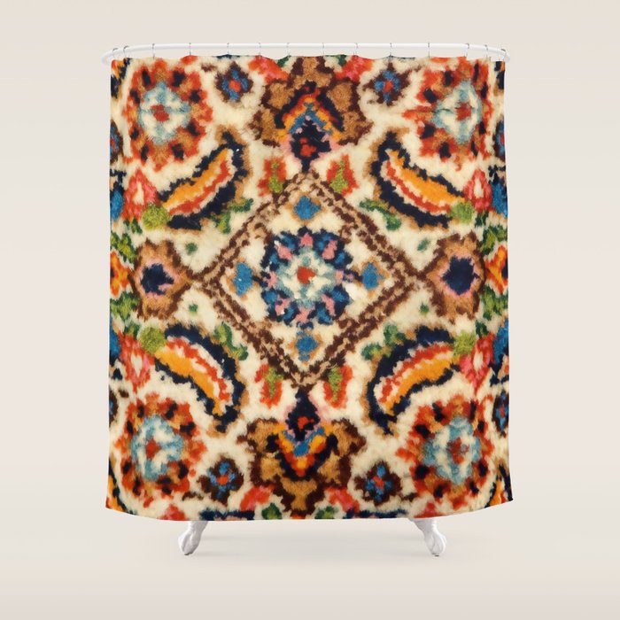 Birjand Vintage Persian Rug Print Shower Curtain Gallery Image 1