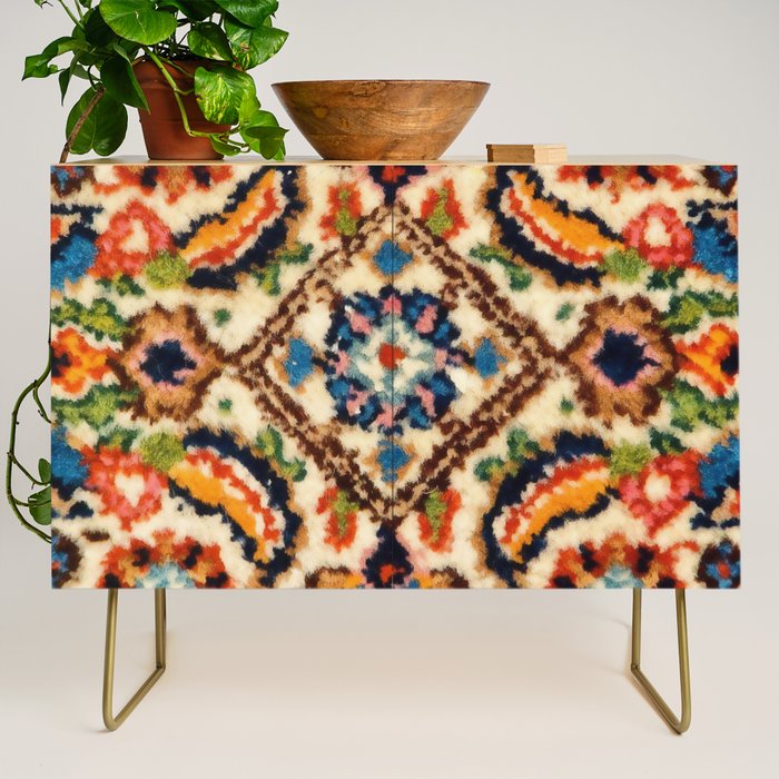 Birjand Vintage Persian Rug Print Credenza Gallery Image 1