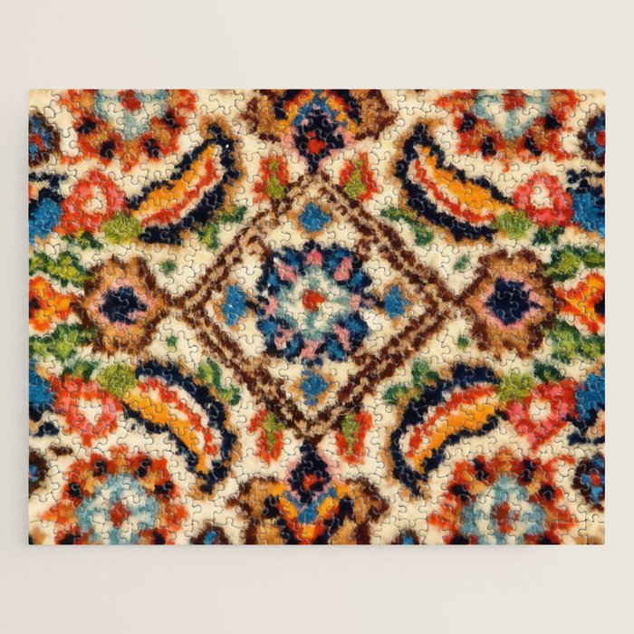 Birjand Vintage Persian Rug Print Jigsaw Puzzle Gallery Image 1