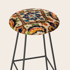 Birjand Vintage Persian Rug Print Stool Gallery Image 2