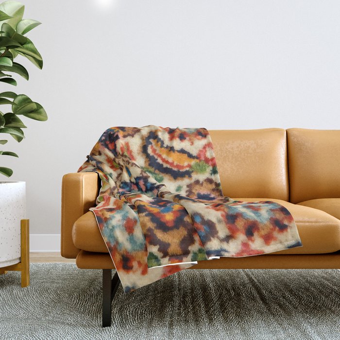 Birjand Vintage Persian Rug Print Throw Blanket Gallery Image 1