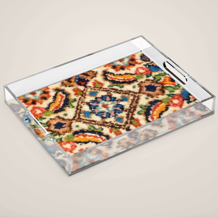 Birjand Vintage Persian Rug Print Acrylic Tray Gallery Image 1