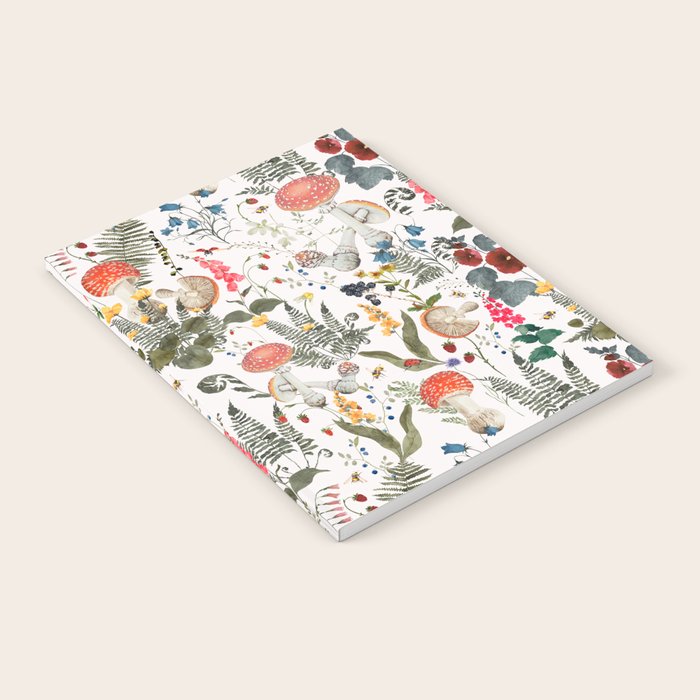 Watercolor Hand Drawn Mushroom Autumn Garden Notebook Gallery Image 2