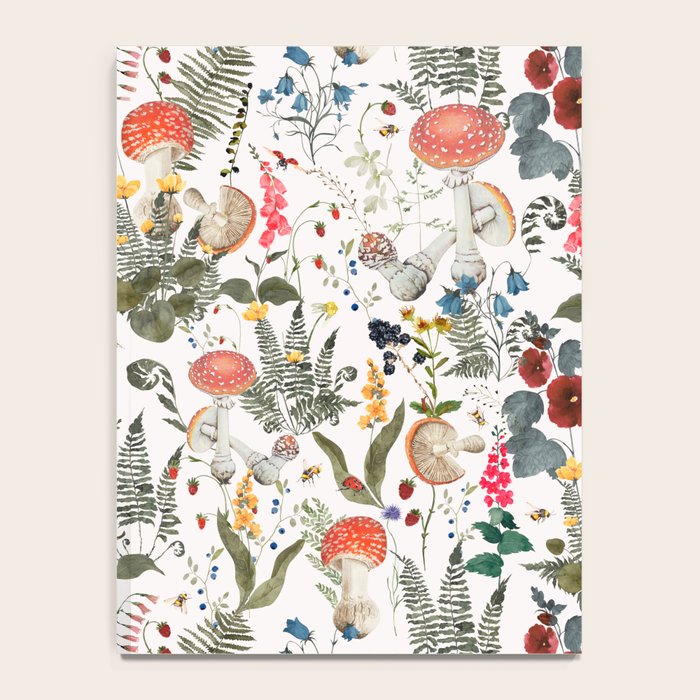 Watercolor Hand Drawn Mushroom Autumn Garden Notebook Gallery Image 4