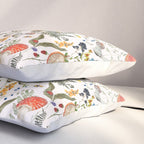 Watercolor Hand Drawn Mushroom Autumn Garden Pillow Sham Gallery Image 3