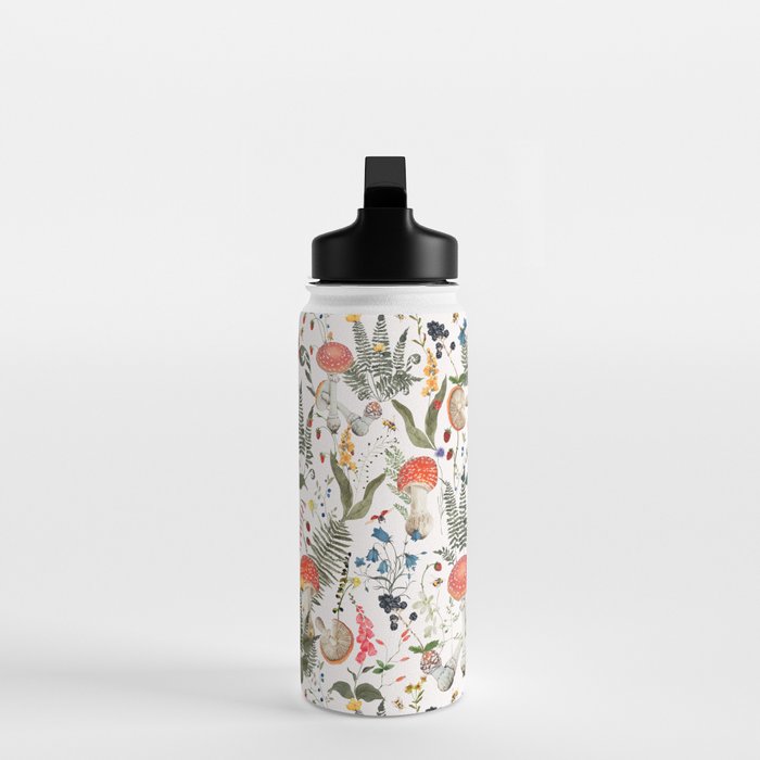 Watercolor Hand Drawn Mushroom Autumn Garden Water Bottle Gallery Image 3