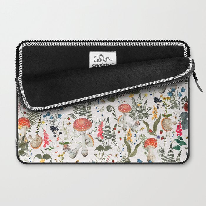 Watercolor Hand Drawn Mushroom Autumn Garden Laptop Sleeve Gallery Image 2