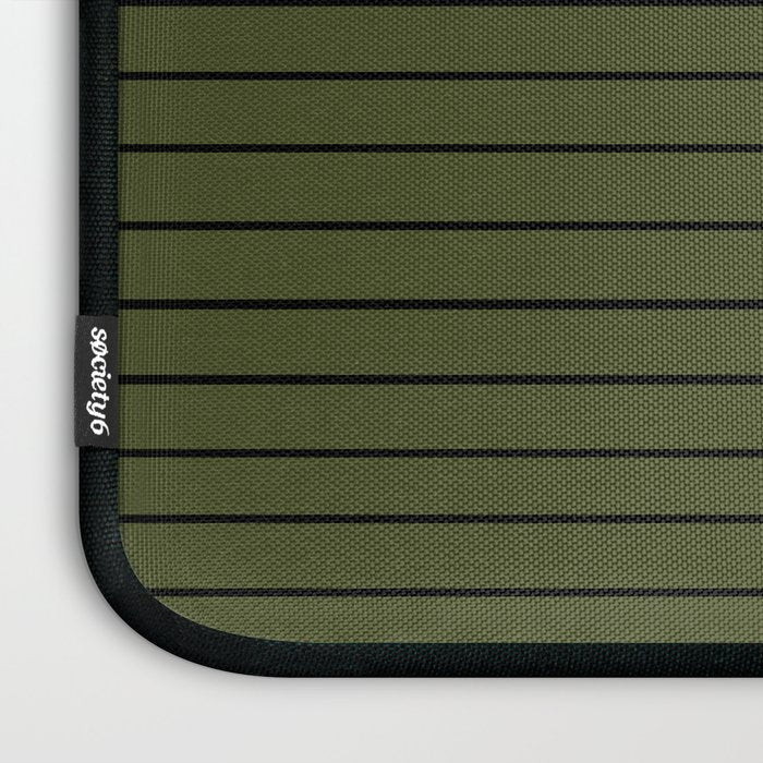 Minimal Line Curvature XVIII Dark Green Mid Century Modern Arch Abstract Laptop Sleeve Gallery Image 3