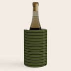 Minimal Line Curvature XVIII Dark Green Mid Century Modern Arch Abstract Wine Chiller Gallery Image 1