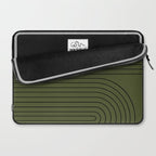 Minimal Line Curvature XVIII Dark Green Mid Century Modern Arch Abstract Laptop Sleeve Gallery Image 2