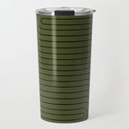 Minimal Line Curvature XVIII Dark Green Mid Century Modern Arch Abstract Travel Mug Gallery Image 1