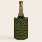 Minimal Line Curvature XVIII Dark Green Mid Century Modern Arch Abstract Wine Chiller Gallery Image 2
