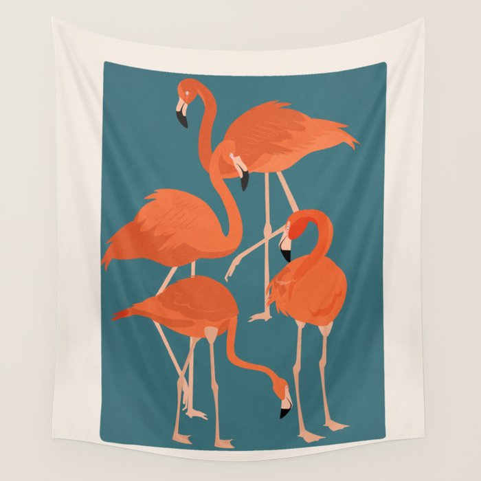 Graceful Flamingos 3 Wall Tapestry Gallery Image 4